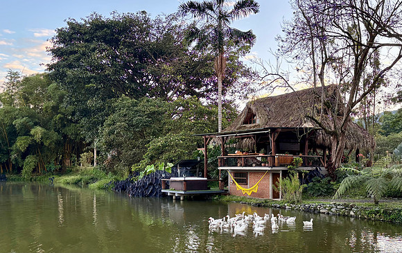 At Hacienda El Diamante we got to spend one night in the owner's lagoon-side bungalow because a big party had taken over the main lodge.