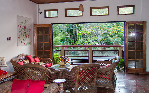 Sitting area at Cuffie River Nature Retreat, Tobago