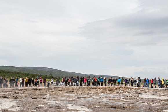 Waiting for the geyser