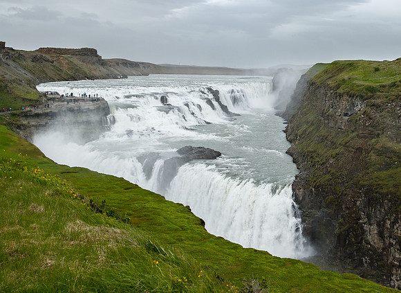 Gullfoss waterfall with double cascade