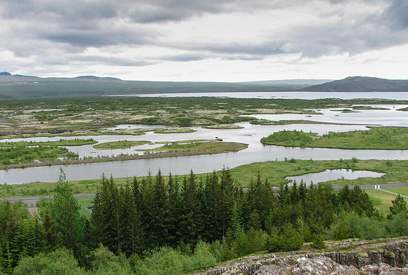 Þingvellir National Park: rift valley caused by the separating North American and Eurasian tectonic plates