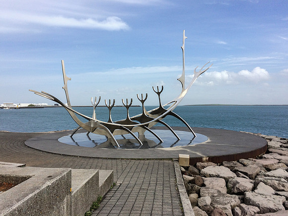 Sun Voyager sculpture near downtown Reykjavík