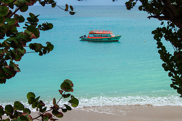 Boat we took from Blue Waters Inn to Little Tobago Island