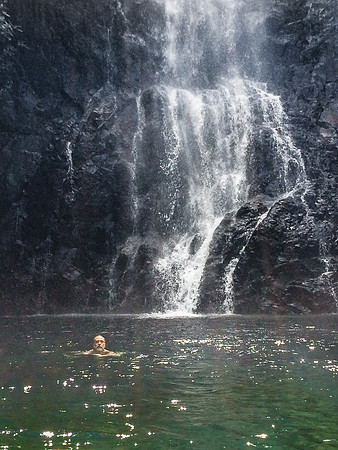 Taking a break from photography at Butterfly Falls, Hidden Valley Inn