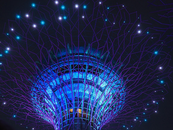 Nighttime light and sound  show at Gardens by the Bay